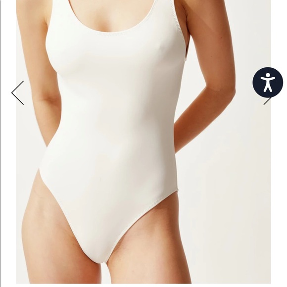 Solid and stripe cream Anne Marie one piece - Picture 2 of 3